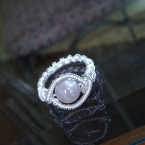 Sunstone and genuine silver ring